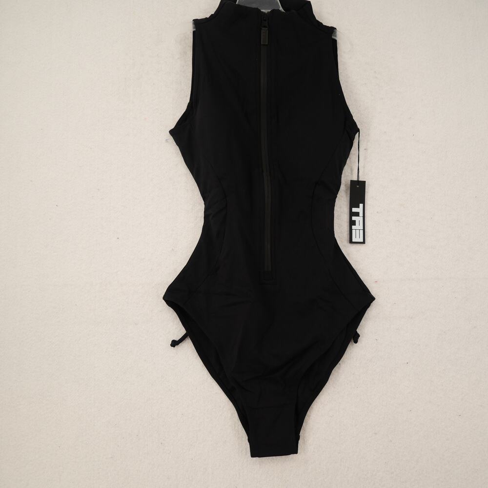 NEW TA3 Women's XS Sleeveless Surfy Shapewear One Piece Swimsuit Black Reg/Long - Picture 2 of 14